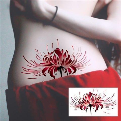 Προσωρινά τατουάζ με Spider Lily και Hell Girl, στυλ Instagram, αδιάβροχο αυτοκόλλητο για το στήθος, μακράς διάρκειας σχέδιο για γυναίκες