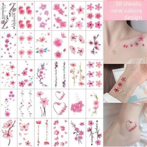 Dočasné tetovania Spider Lily a Hell Girl, štýl Instagram, vodotesné na oblasť kľúčnej kosti, dlhodobý dizajn pre ženy