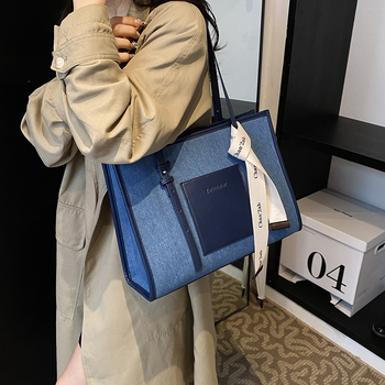 Ženska patchwork džins torba za ramena – svestrana tote torba s elegantnim izgledom