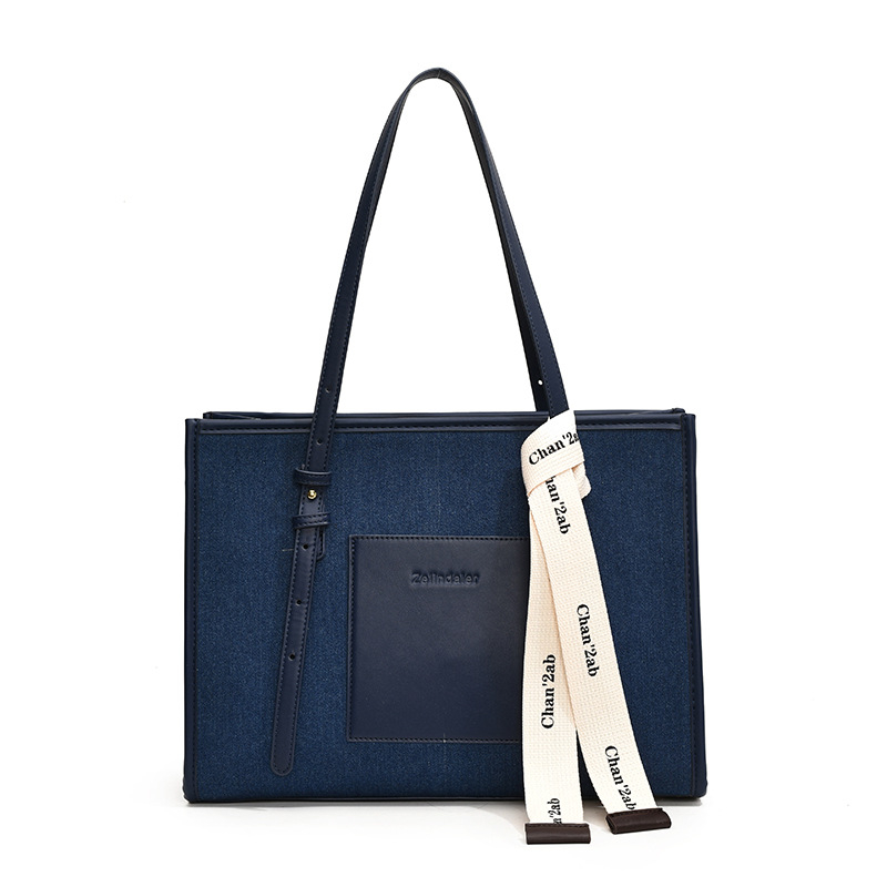 Ženska patchwork džins torba za ramena – svestrana tote torba s elegantnim izgledom