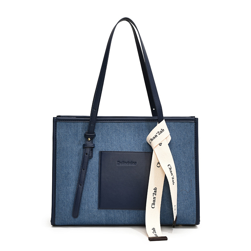 Ženska patchwork džins torba za ramena – svestrana tote torba s elegantnim izgledom