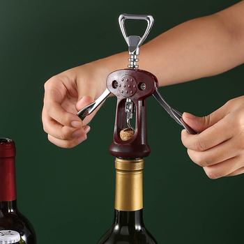 Deschizător de sticle din oțel inoxidabil și deschizător din aliaj de zinc – set casnic pentru vin, șampanie și bere