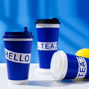 Pahar de hârtie gros, o singură utilizare, cu capac, pentru băuturi calde și reci, personalizare logo, cafea, ceai cu lapte și lapte de soia