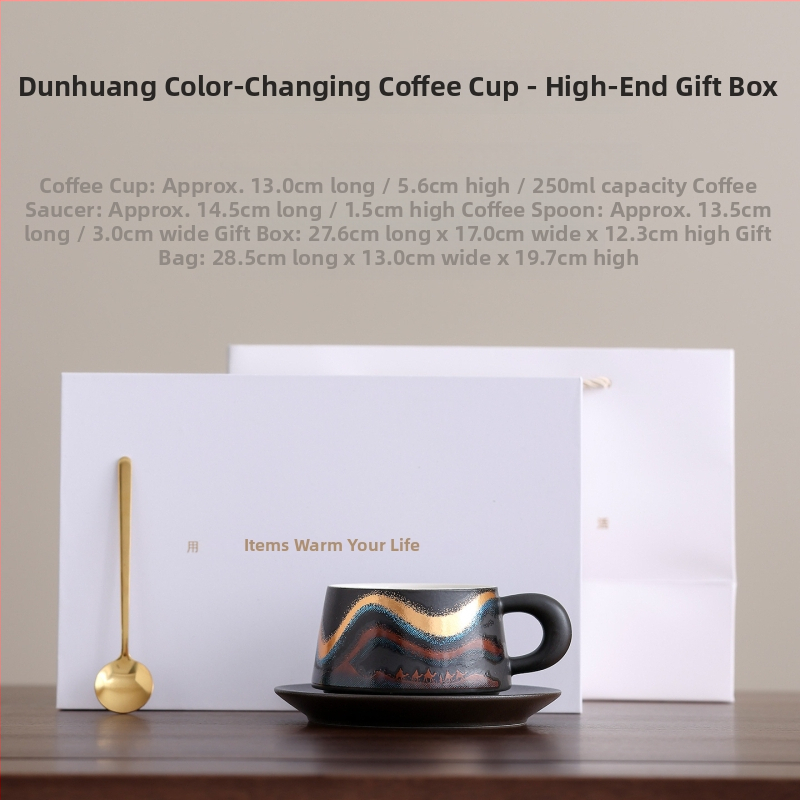 Set ceramic de cești de cafea cu farfurioară, ceașcă latte premium, cadou elegant pentru colegi