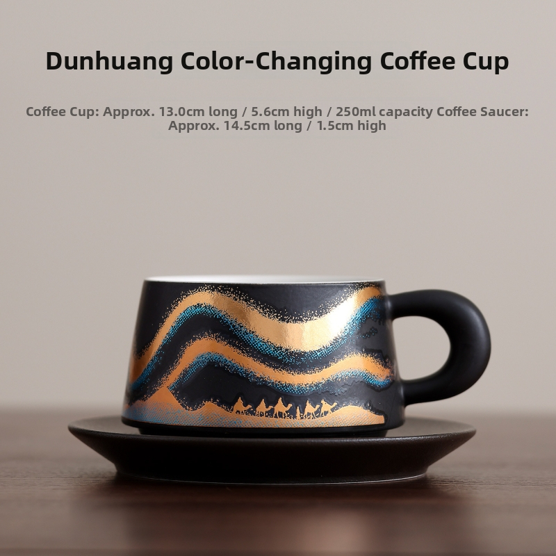 Set ceramic de cești de cafea cu farfurioară, ceașcă latte premium, cadou elegant pentru colegi