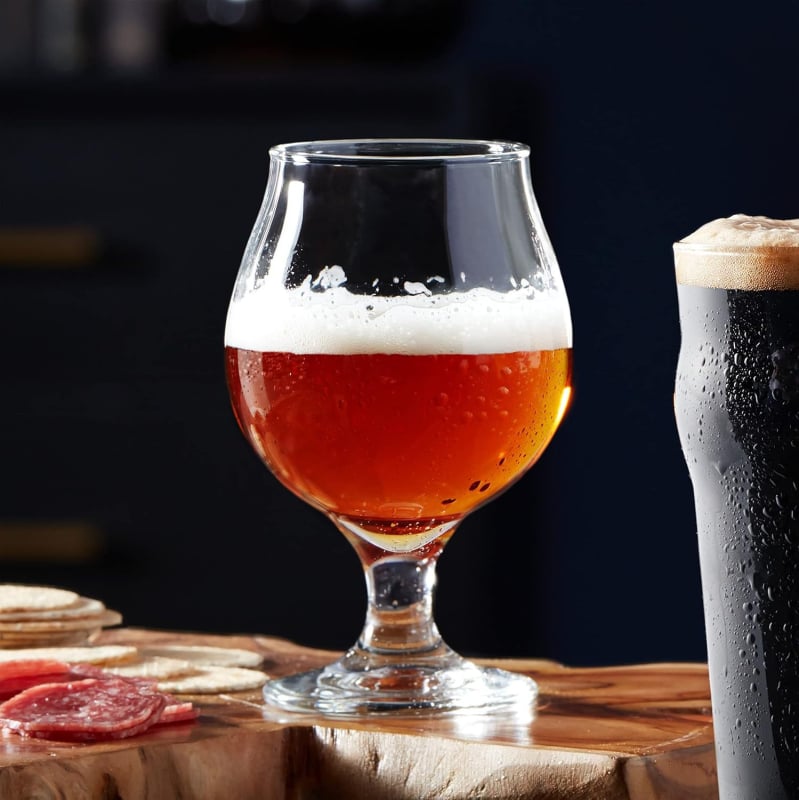 Ποτήρι Craft μπίρας με αντίστροφη μύτη, IPA τουλίπα με κοντό στήριγμα, ποτήρι με μεγάλο σώμα για γευσιγνωσία μπύρας και κονιάκ