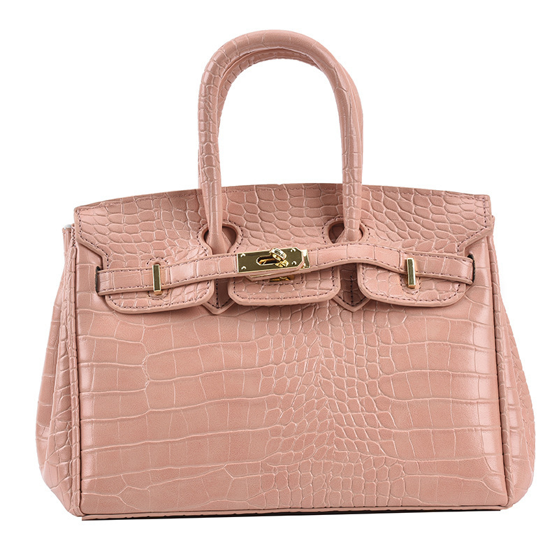 Ženska torba s uzorkom krokodila, novi model 2025, Kelly stil, crossbody, velika veličina, platina hardver