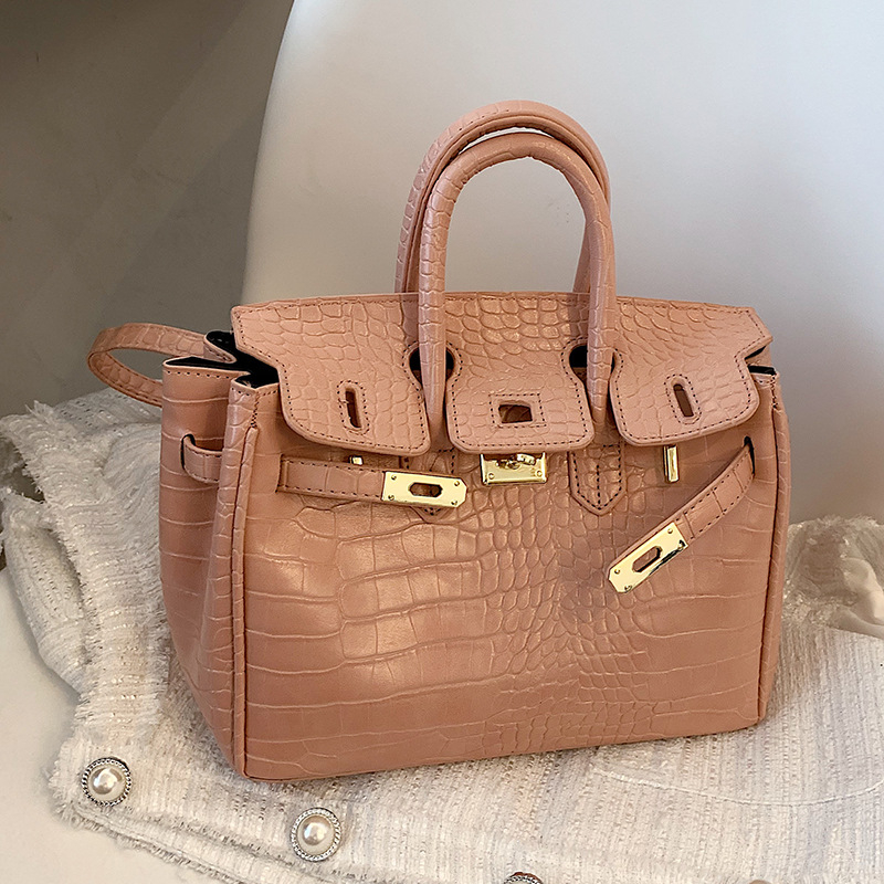 Ženska torba s uzorkom krokodila, novi model 2025, Kelly stil, crossbody, velika veličina, platina hardver
