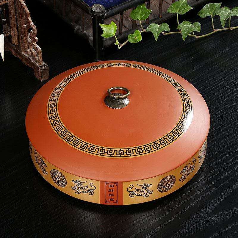 Recipient de ceai din ceramică cu nisip violet pentru prăjitură de ceai Pu'er, stivuibil, 357 g, stil retro luxos