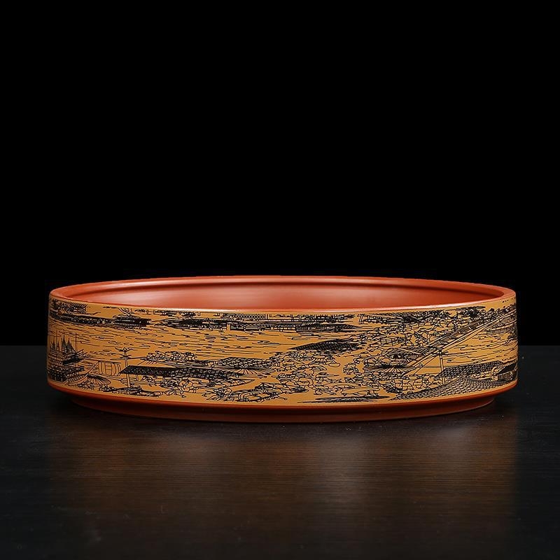 Recipient de ceai din ceramică cu nisip violet pentru prăjitură de ceai Pu'er, stivuibil, 357 g, stil retro luxos