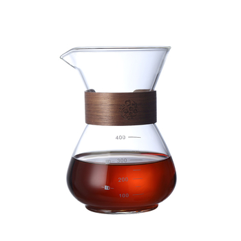 Set de cafea Pour-Over din sticlă cu vas de cafea manual, filtru de cafea și cană cu filtru reutilizabilă