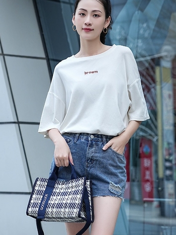 Ženska platnena torba s kariranim geometrijskim uzorkom, crossbody torba, vodootporna zaštita