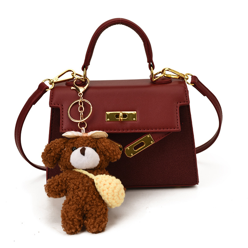 Luksuzna teksturirana PU kožna torbica s ključem, retro stil, mala crossbody torbica u Kelly stilu, kvadratnog oblika