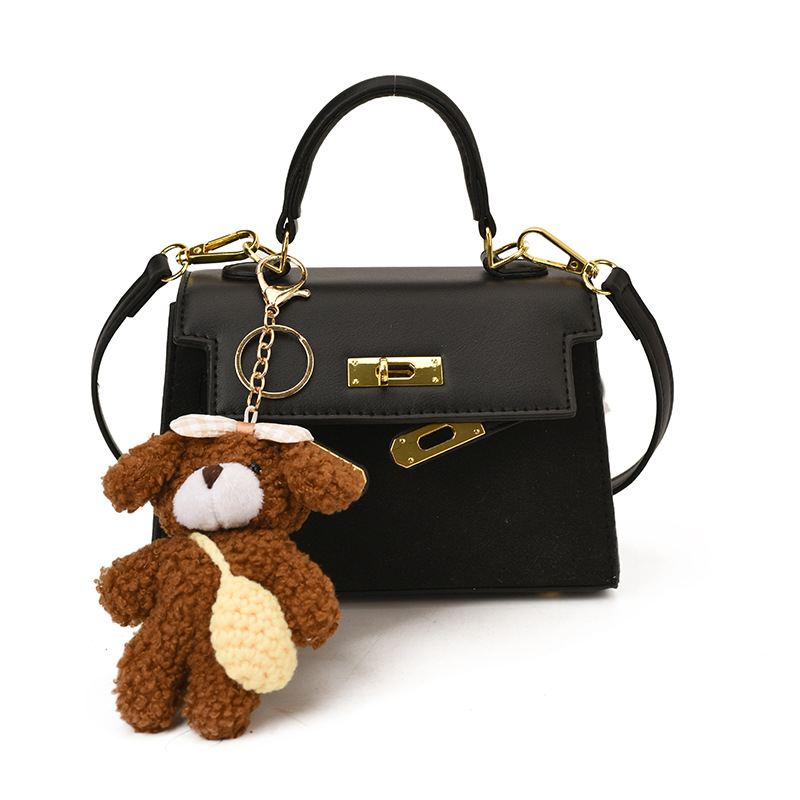 Luksuzna teksturirana PU kožna torbica s ključem, retro stil, mala crossbody torbica u Kelly stilu, kvadratnog oblika