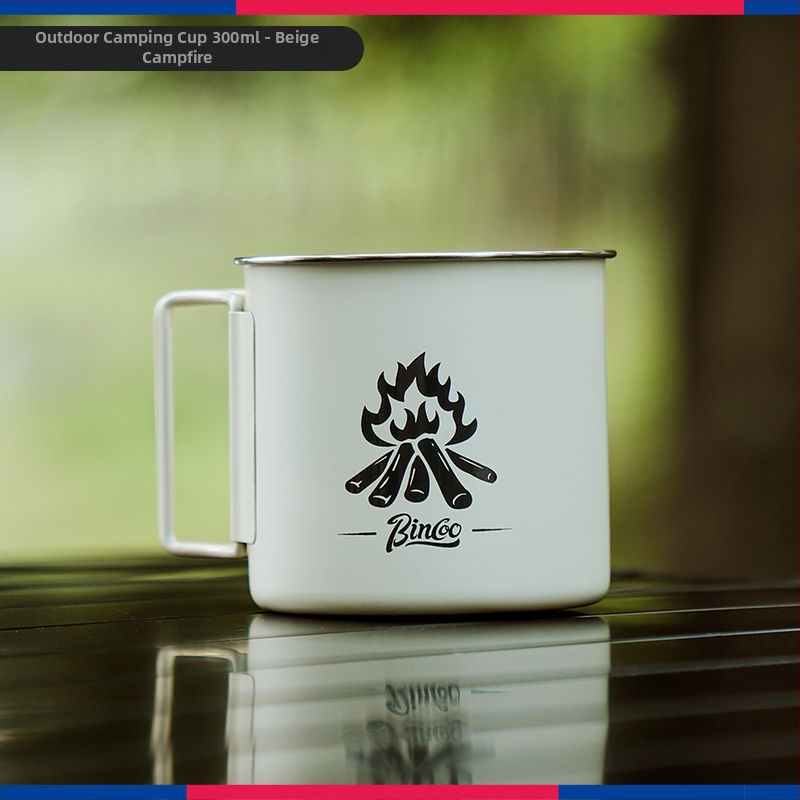 Ceașcă de cafea Bincoo pentru camping în aer liber, ceașcă portabilă din oțel inoxidabil pentru micul dejun și lapte