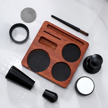 Set din trei piese: distribuitor din oțel inoxidabil pentru cafea cu două capete și inel magnetic – set de accesorii