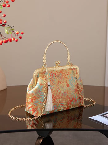 Torba od Song brokata, retro cvjetna večernja torbica u stilu cheongsam, ženska mala crossbody torba s lancem
