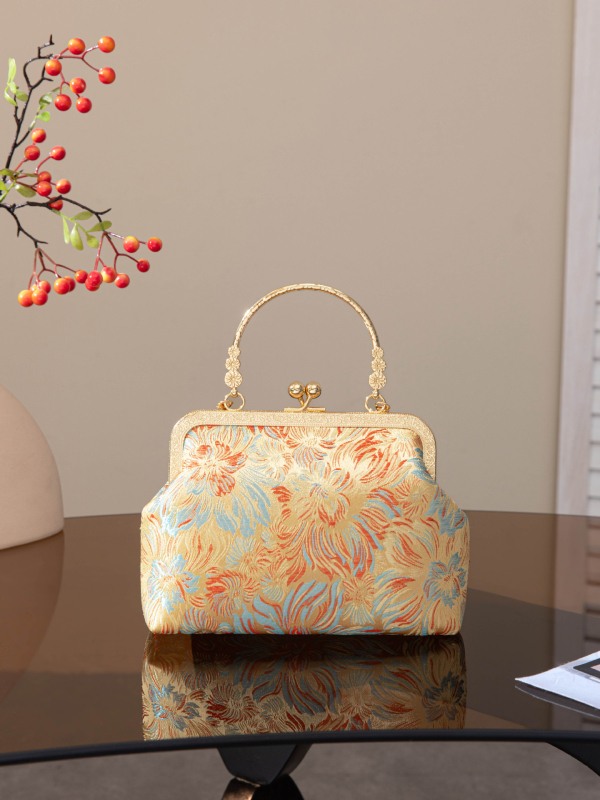 Torba od Song brokata, retro cvjetna večernja torbica u stilu cheongsam, ženska mala crossbody torba s lancem