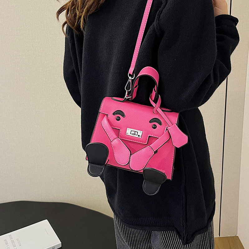 Ženska Kelly torba s karikaturnim nasmiješenim licem, mala torbica za rameno i crossbody remen