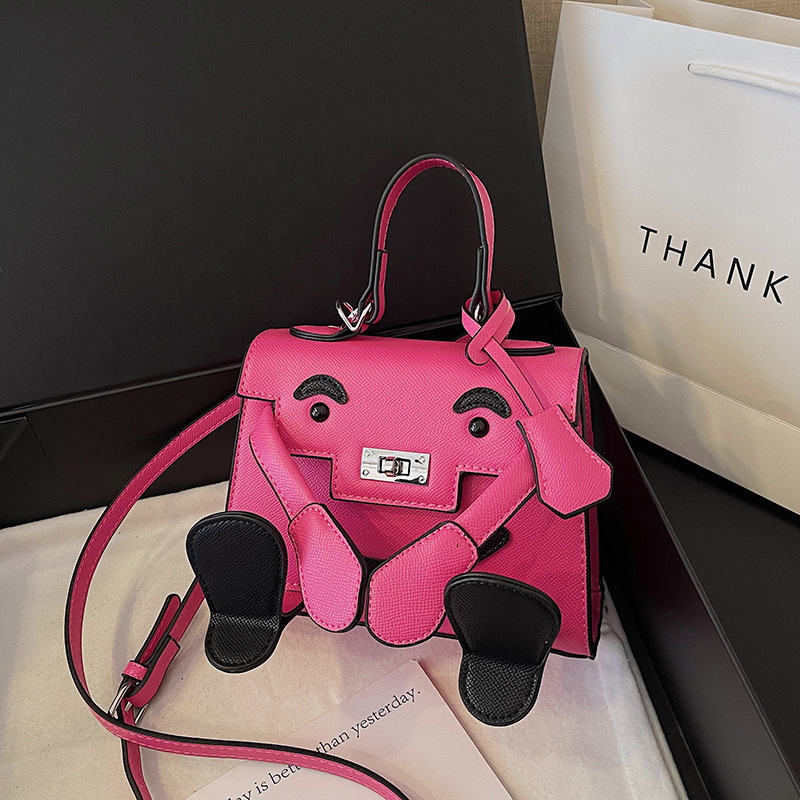 Ženska Kelly torba s karikaturnim nasmiješenim licem, mala torbica za rameno i crossbody remen