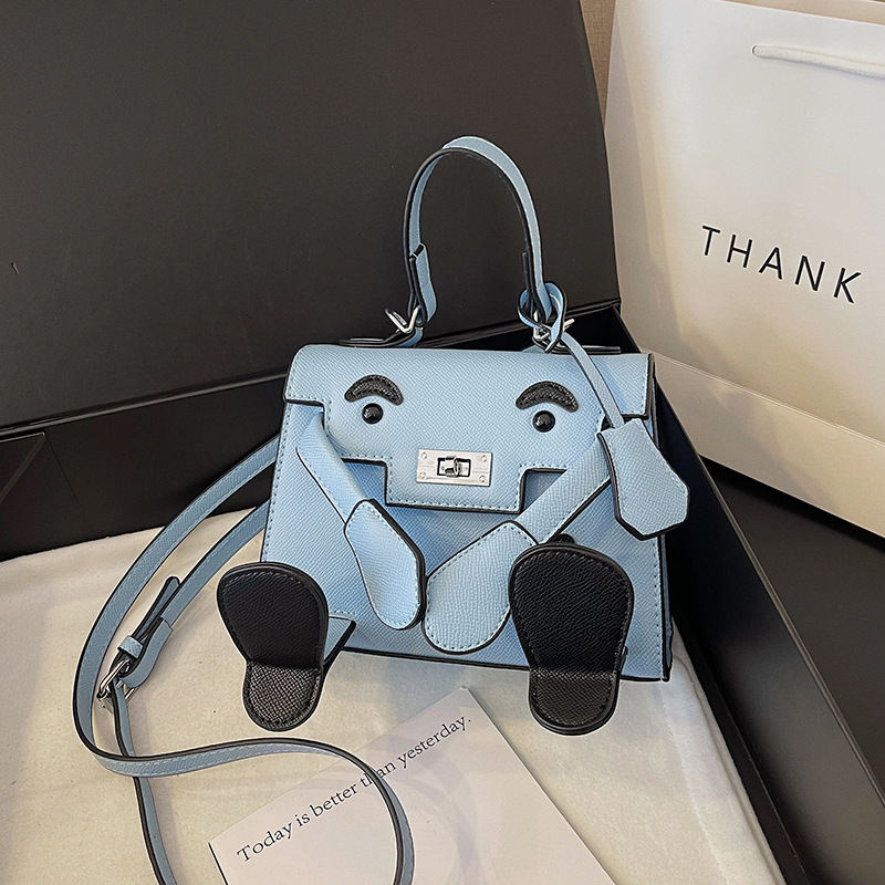 Ženska Kelly torba s karikaturnim nasmiješenim licem, mala torbica za rameno i crossbody remen
