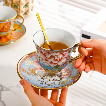 Set de cești de cafea din porțelan, stil european, elegante, inspirate boem pentru utilizare acasă