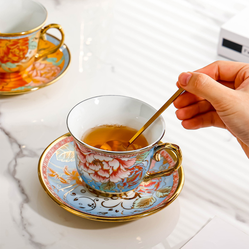 Set de cești de cafea din porțelan, stil european, elegante, inspirate boem pentru utilizare acasă