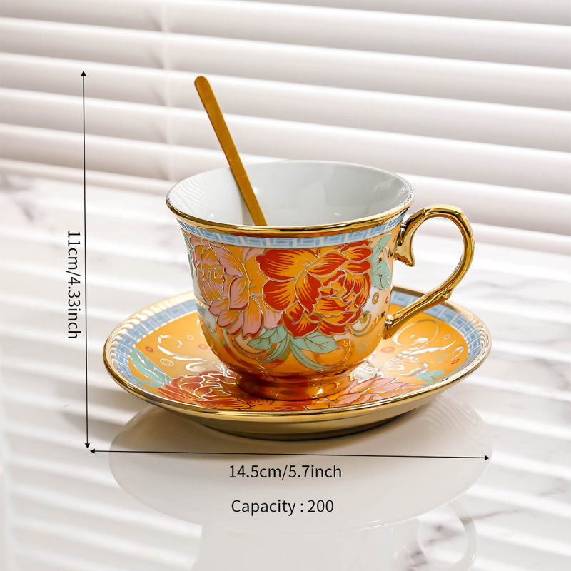 Set de cești de cafea din porțelan, stil european, elegante, inspirate boem pentru utilizare acasă