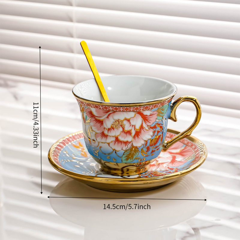 Set de cești de cafea din porțelan, stil european, elegante, inspirate boem pentru utilizare acasă