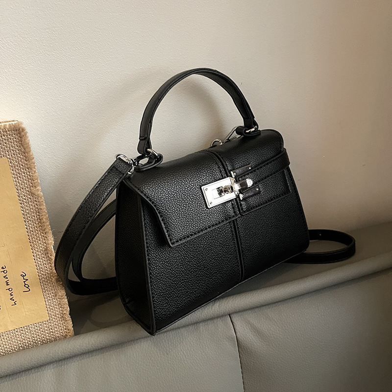 Ženska mini kvadratna crossbody torba, Kelly stil, korejski utjecaj, platinski završetak