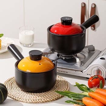 Vas ceramic pentru bebeluși, neglazurat, cu mâner, pentru lapte și hrană pentru bebeluși, rezistent la temperaturi înalte, potrivit pentru gătit pe flacără deschisă