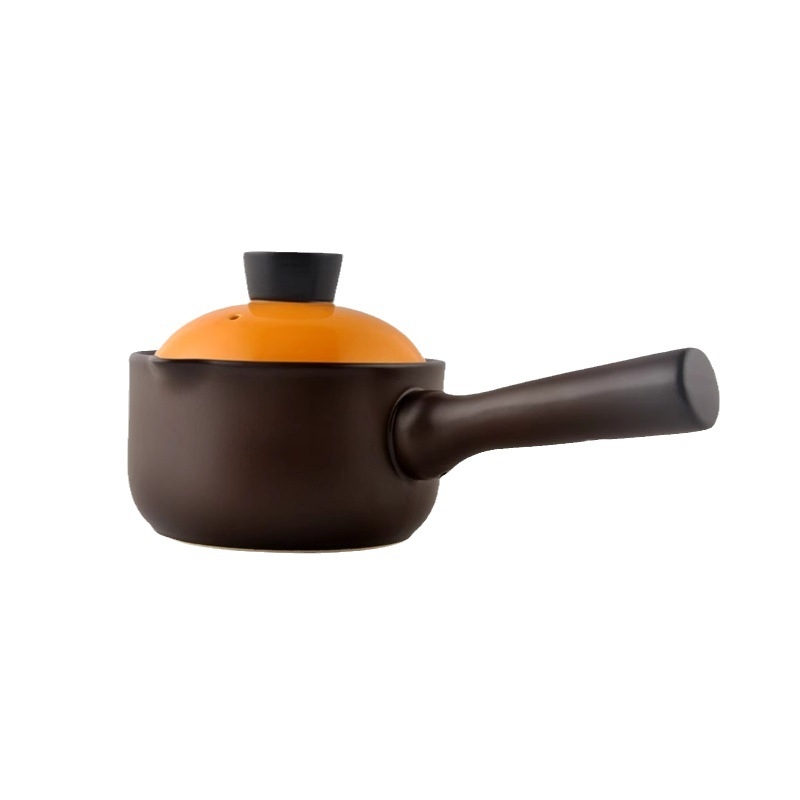 Vas ceramic pentru bebeluși, neglazurat, cu mâner, pentru lapte și hrană pentru bebeluși, rezistent la temperaturi înalte, potrivit pentru gătit pe flacără deschisă