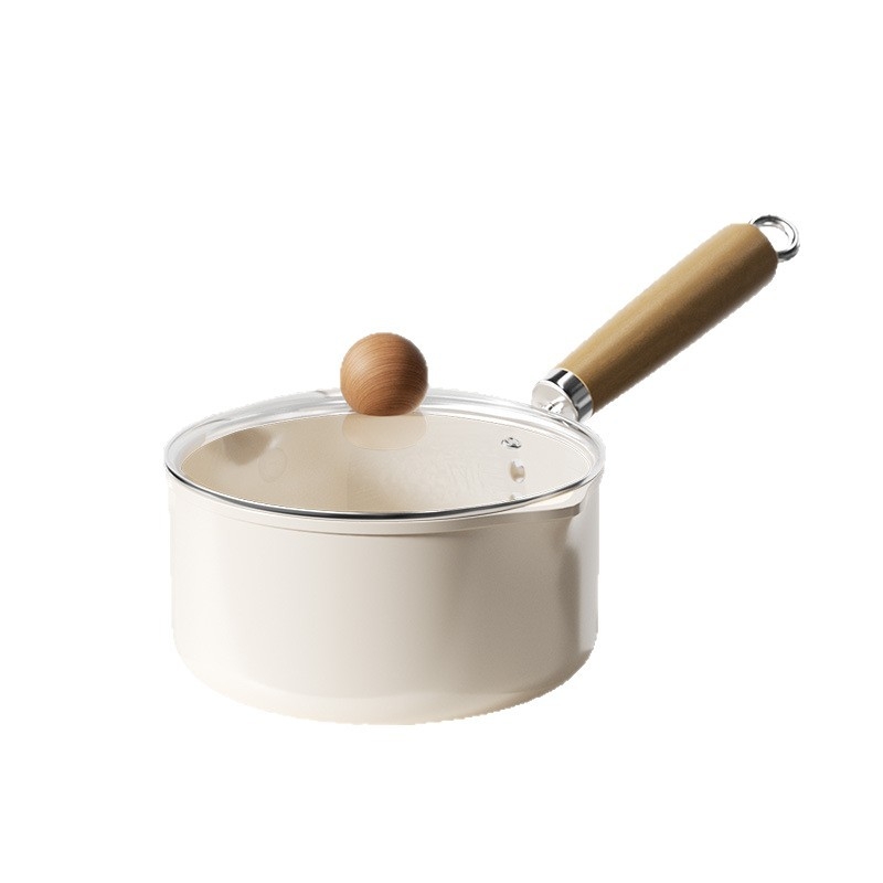 Oală ceramică antiaderentă pentru lapte pentru o singură persoană — mâncare pentru bebeluți, tăiței instant, omletă și supă