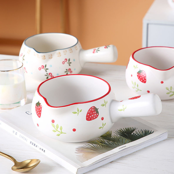 Oală ceramică mini pentru lapte, în stil japonez, pictată manual, antiaderentă, rezistentă la temperaturi înalte – pentru hrana bebelușilor, tăiței și terci de orez