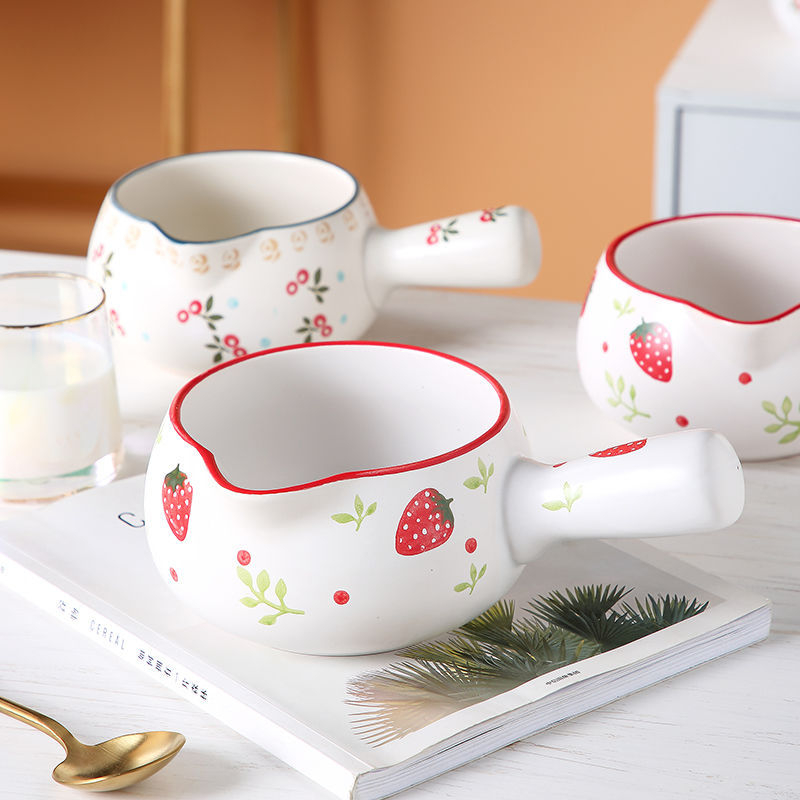 Oală ceramică mini pentru lapte, în stil japonez, pictată manual, antiaderentă, rezistentă la temperaturi înalte – pentru hrana bebelușilor, tăiței și terci de orez