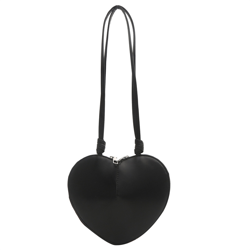 Ženska torbica u obliku srca, PU koža, 2024 ulični stil, crossbody torba s dvostrukim remenom, casual dizajn, torba sa srcem u trendu