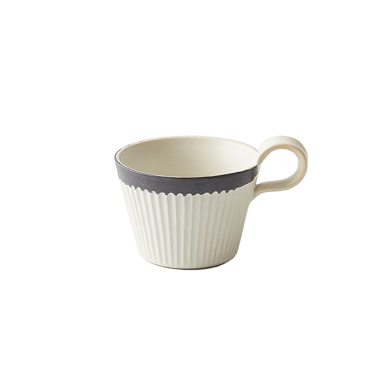 Set de cești și farfurioare pentru cafea din ceramică, lucrat manual, în stil japonez retro, cești pentru mic dejun și cappuccino