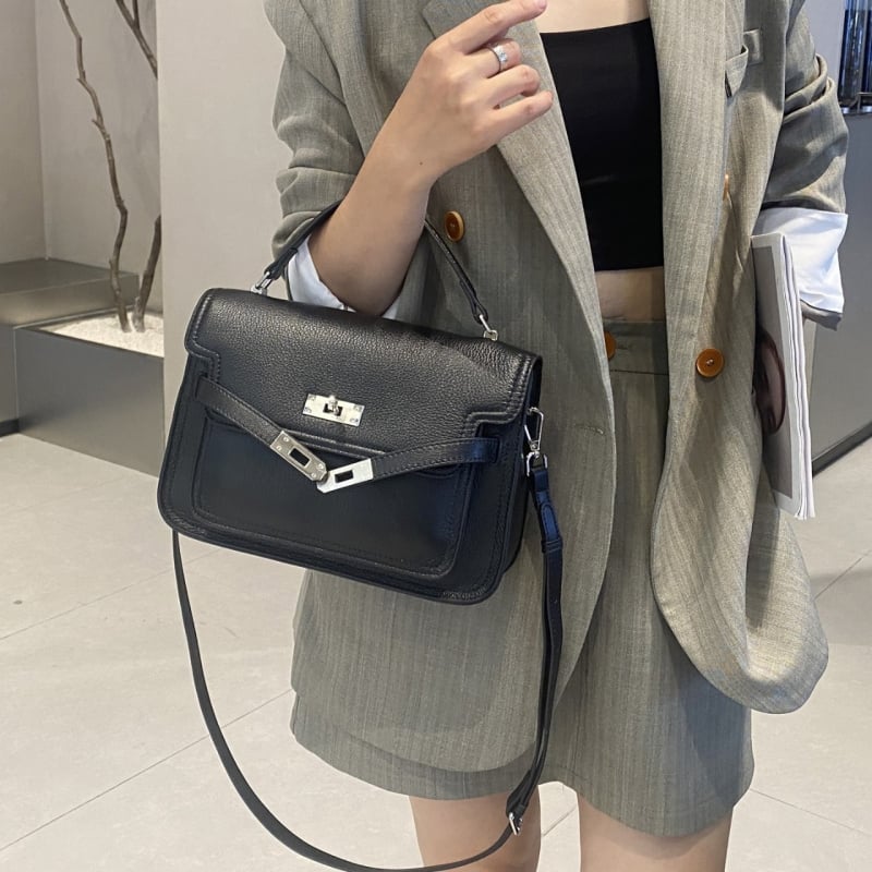 Torba Kelly od prave kože, elegantna i svestrana, ručna torba i crossbody, gradski lagani luksuz za svakodnevnu upotrebu