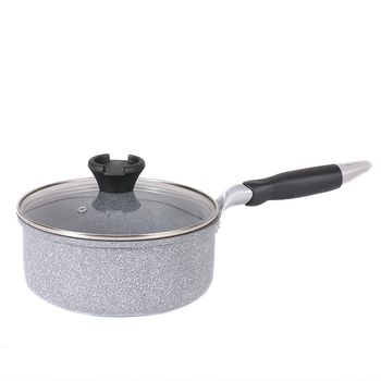 Oală de lapte cu piatră Maifan, cutie color, oală de supă cu mâner unic, neaderentă din aliaj de aluminiu, dublu fund, îngroșată, oală pentru tăiței și supă, diametru 18/20 cm