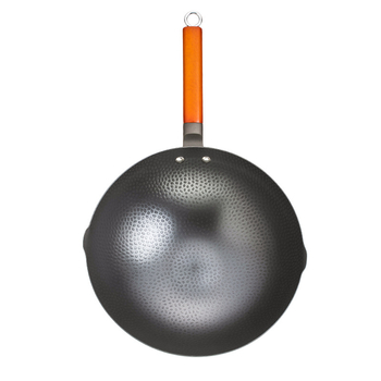 Wok din oțel inoxidabil forjat, 32 cm, potrivit pentru plită cu gaz și plită cu inducție, antiaderent, capacitate mare, rezistent la ruginire
