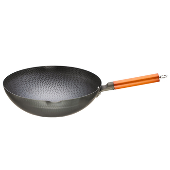 Wok din oțel inoxidabil forjat, 32 cm, potrivit pentru plită cu gaz și plită cu inducție, antiaderent, capacitate mare, rezistent la ruginire