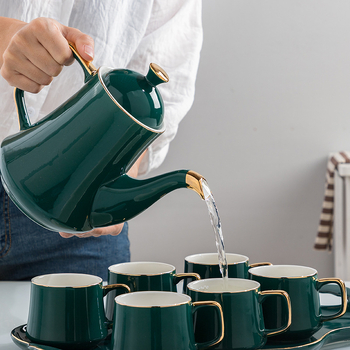 Set ceai ceramic minimalist, pictură manuală, cu cești de călătorie, compact, cadou pentru afaceri