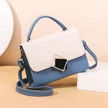 Ženska PU crossbody torbica s geometrijskim uzorkom i blok boja, mala kvadratna torbica