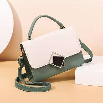 Ženska PU crossbody torbica s geometrijskim uzorkom i blok boja, mala kvadratna torbica