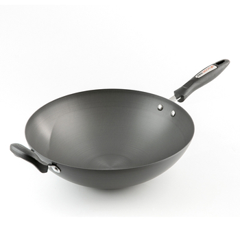 Wok cu anodizare tare, ultra-ușor, antiaderent, capac din oțel inoxidabil, diametru 32 cm