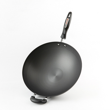 Wok cu anodizare tare, ultra-ușor, antiaderent, capac din oțel inoxidabil, diametru 32 cm