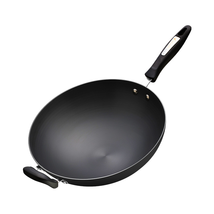 Wok cu anodizare tare, ultra-ușor, antiaderent, capac din oțel inoxidabil, diametru 32 cm