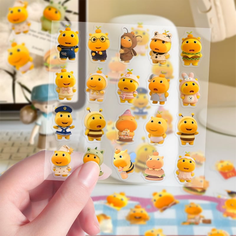 260 de autocolante cu capibara Lulu pentru sticle de apă – autocolante DIY drăguțe