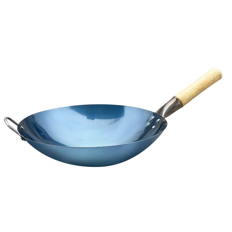 Wok din oțel inoxidabil 304, fără acoperire, compatibil cu plita pe gaz, oală de gătit tradițională, adâncime 11 cm, greutate 1–1,5 kg