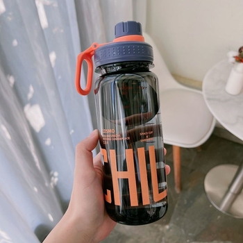 Sticla de apă cu capacitate mare, din plastic alimentar, rezistentă la temperaturi înalte, pentru sport și fitness, pentru bărbați și femei, portabilă pentru exterior, 1000 ml